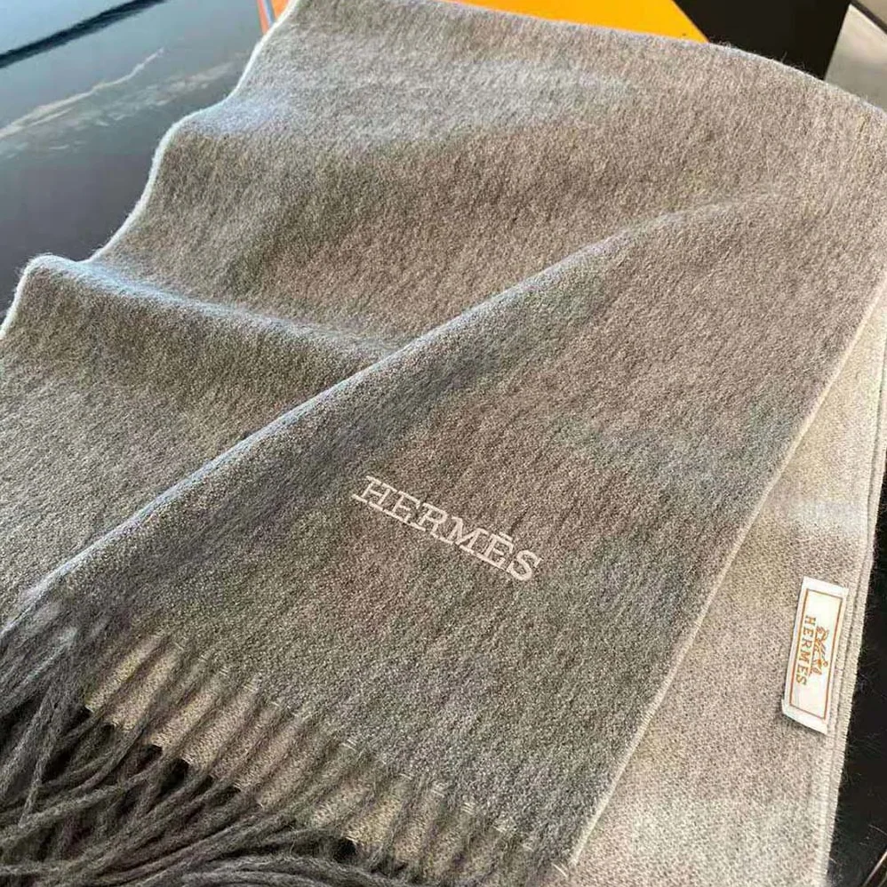 Hermes Double Face Stole for Unisex in Silver