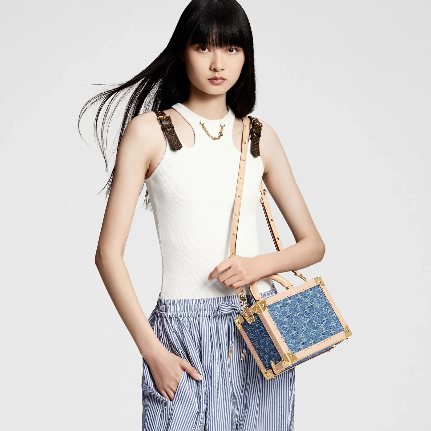 Louis Vuitton Petite Valise Denim Bleu Blue 8.9 Inches/ Louis Vuitton Petite Valise Denim Bleu Blue 8.9 Inches/