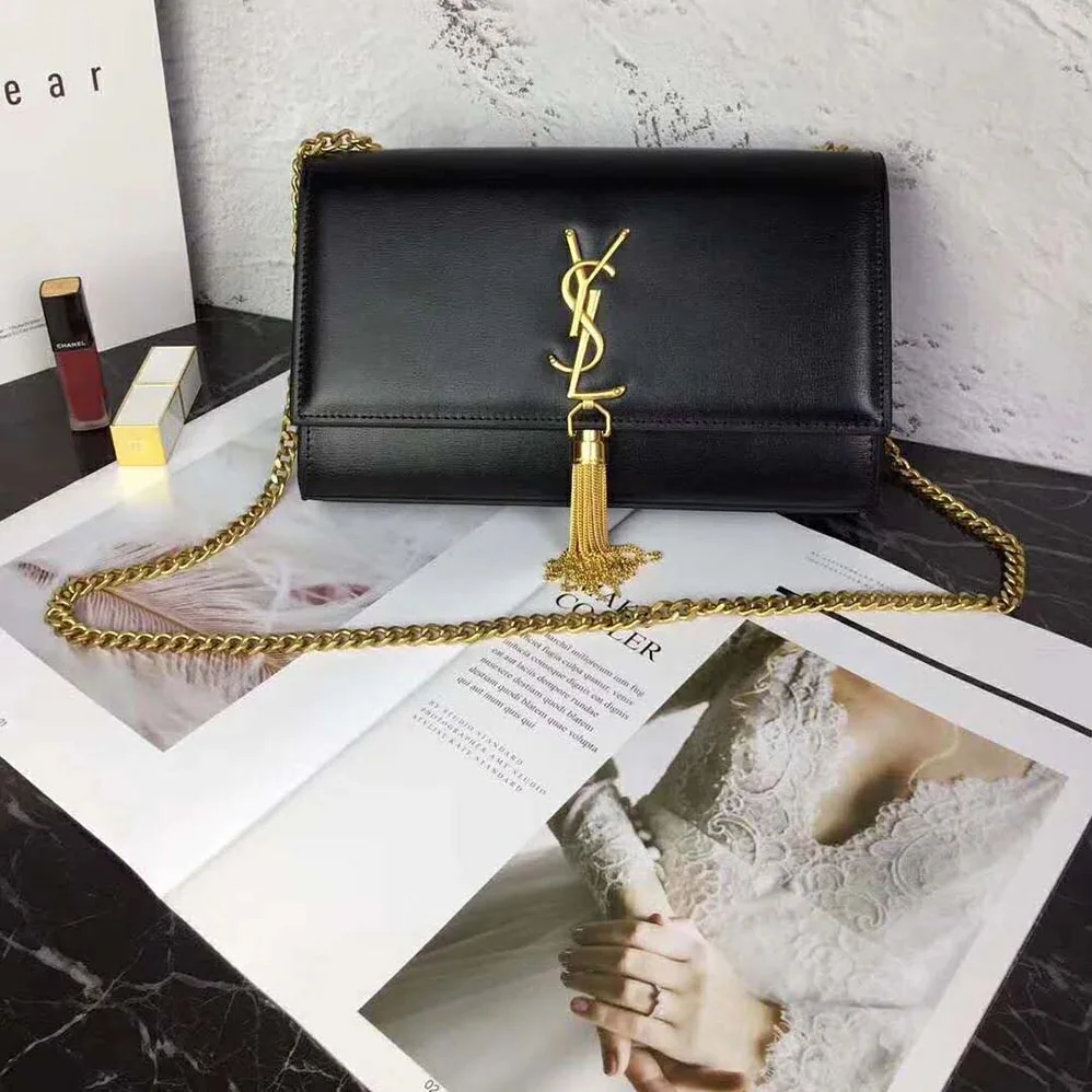 Saint Laurent YSL Kate Medium Tassel Smooth Leather for Women in Black Saint Laurent YSL Kate Medium Tassel Smooth Leather for Women in Black