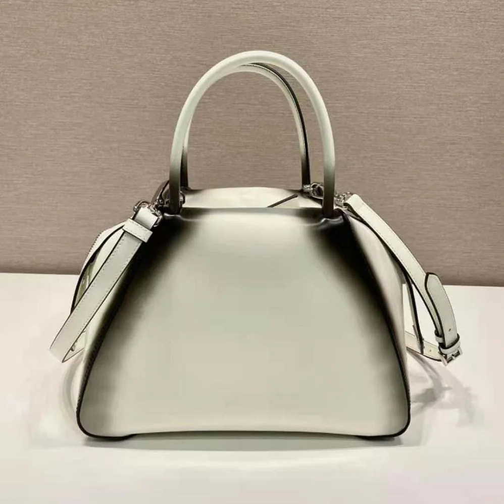 Prada Small Brushed Leather Prada Supernova Handbag for Women in White Prada Small Brushed Leather Prada Supernova Handbag for Women in White