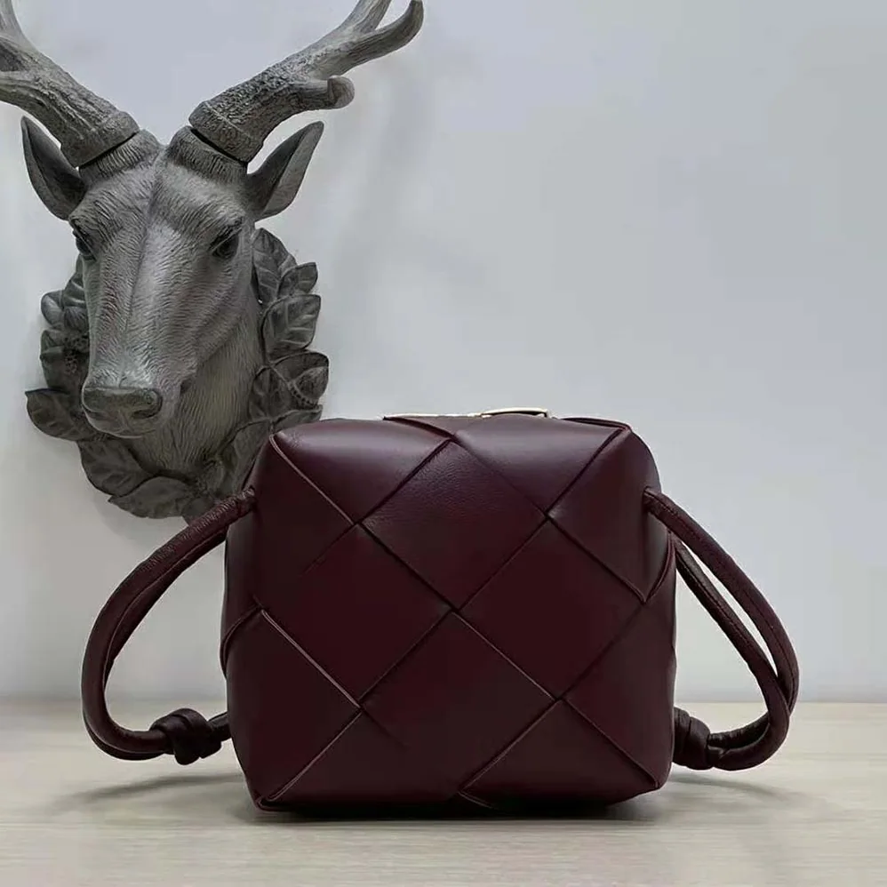Bottega Veneta Mini Cassette Camera Bag for Women in Maroon