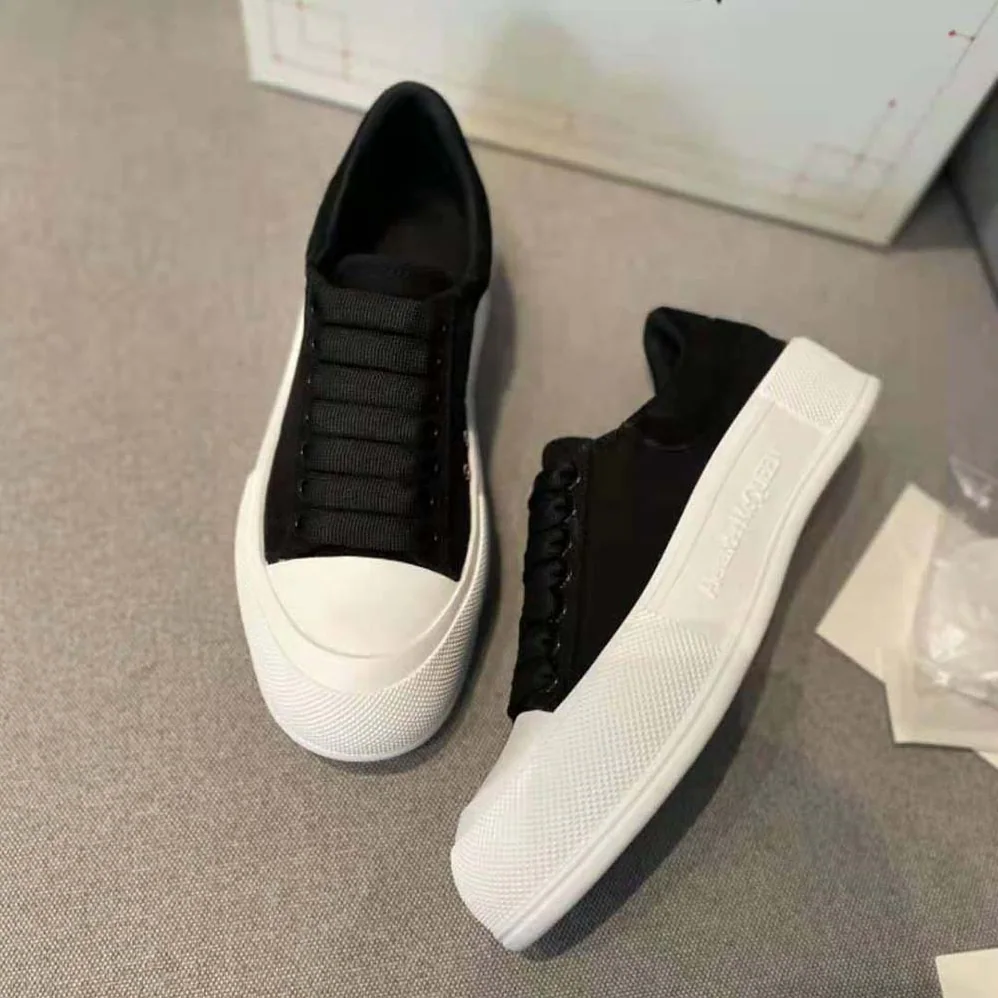 Alexander Mcqueen Deck Lace Up Plimsoll for Women in Black