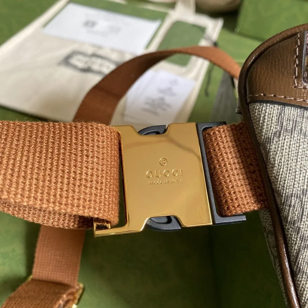 Gucci Belt Bag With Interlocking G Beige And Ebony GG Supreme Canvas /
