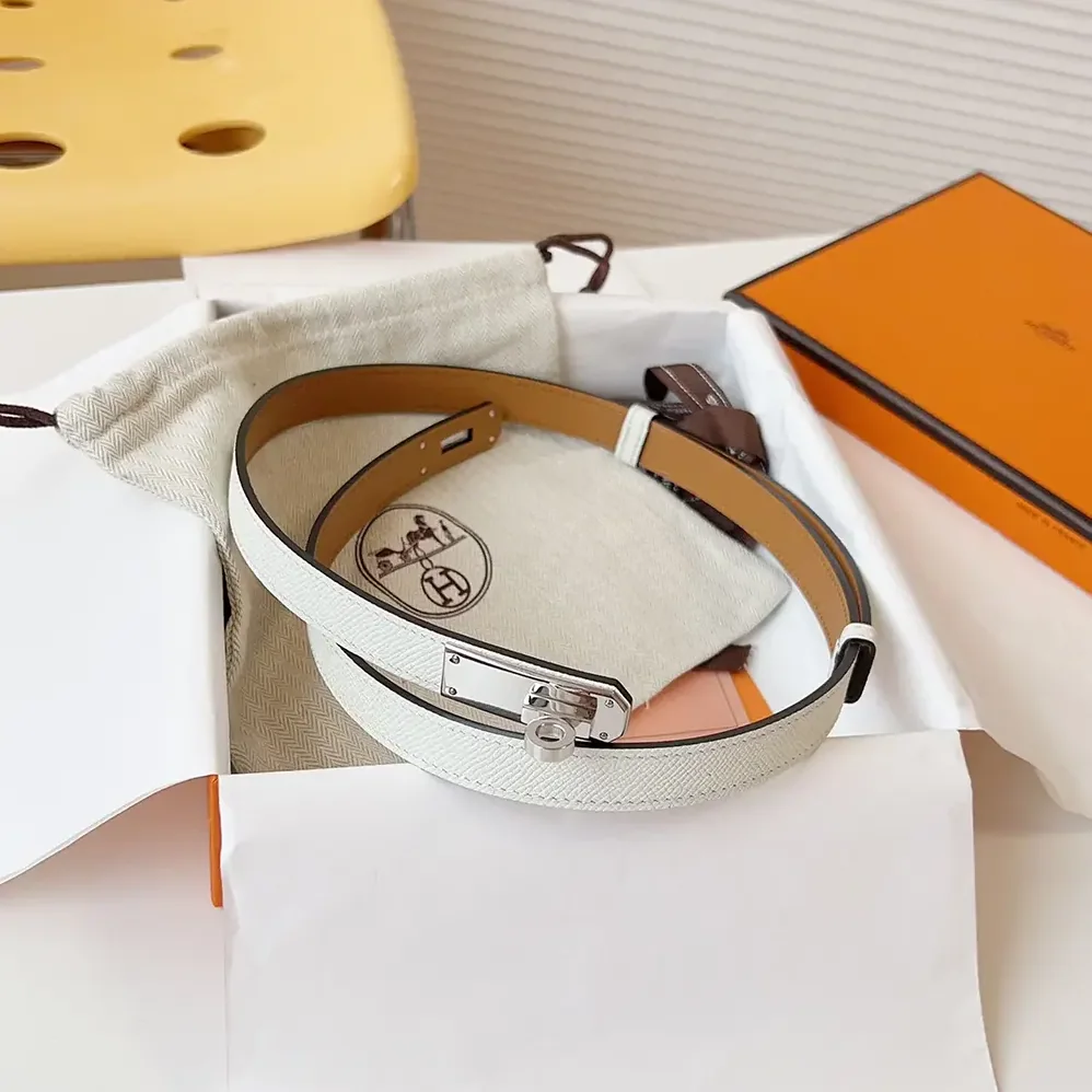 Hermes Kelly 18 Belt for Women in White Hermes Kelly 18 Belt for Women in White