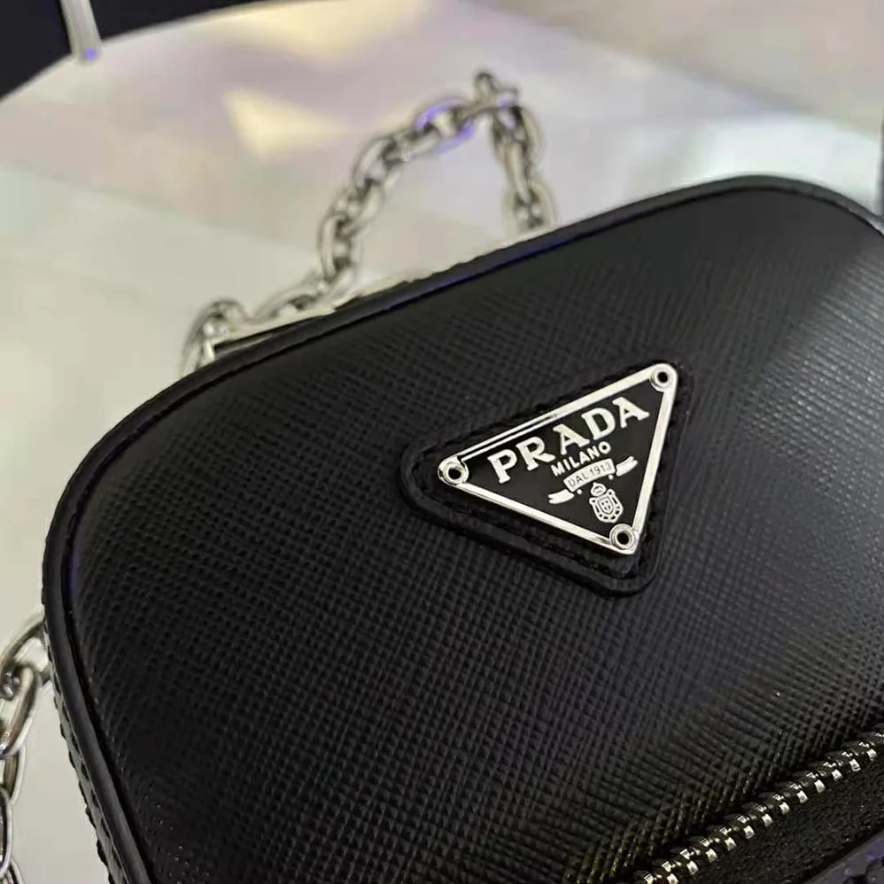 Prada Saffiano Leather Mini Bag for Men in Black Prada Saffiano Leather Mini Bag for Men in Black