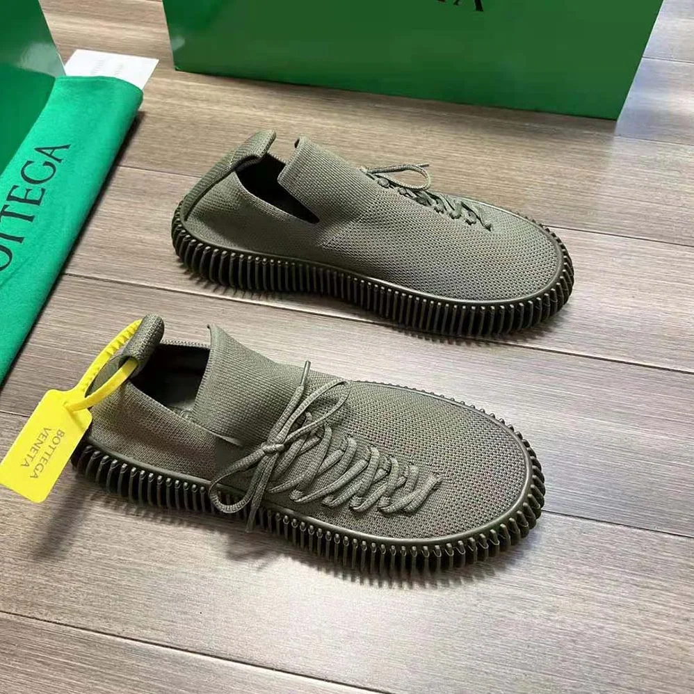 Bottega Veneta Ripple Tech Knit Lace-up Sneakers for Unisex in Green Bottega Veneta Ripple Tech Knit Lace-up Sneakers for Unisex in Green