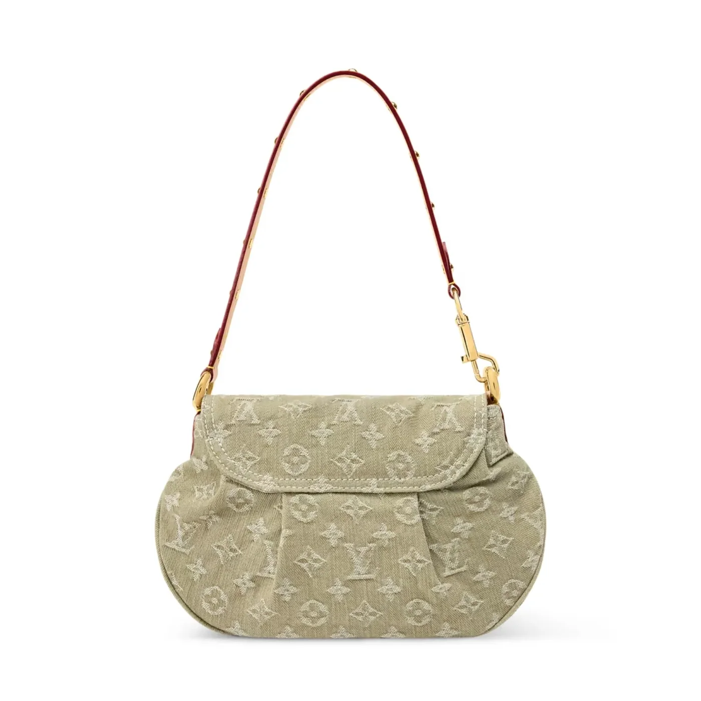 Louis Vuitton Sunset Shoulder Bag in Khaki Denim Gold Hardware