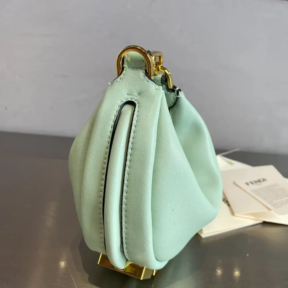 Fendi Nano Fendigraphy Lime Leather Charm for Women Fendi Nano Fendigraphy Lime Leather Charm for Women