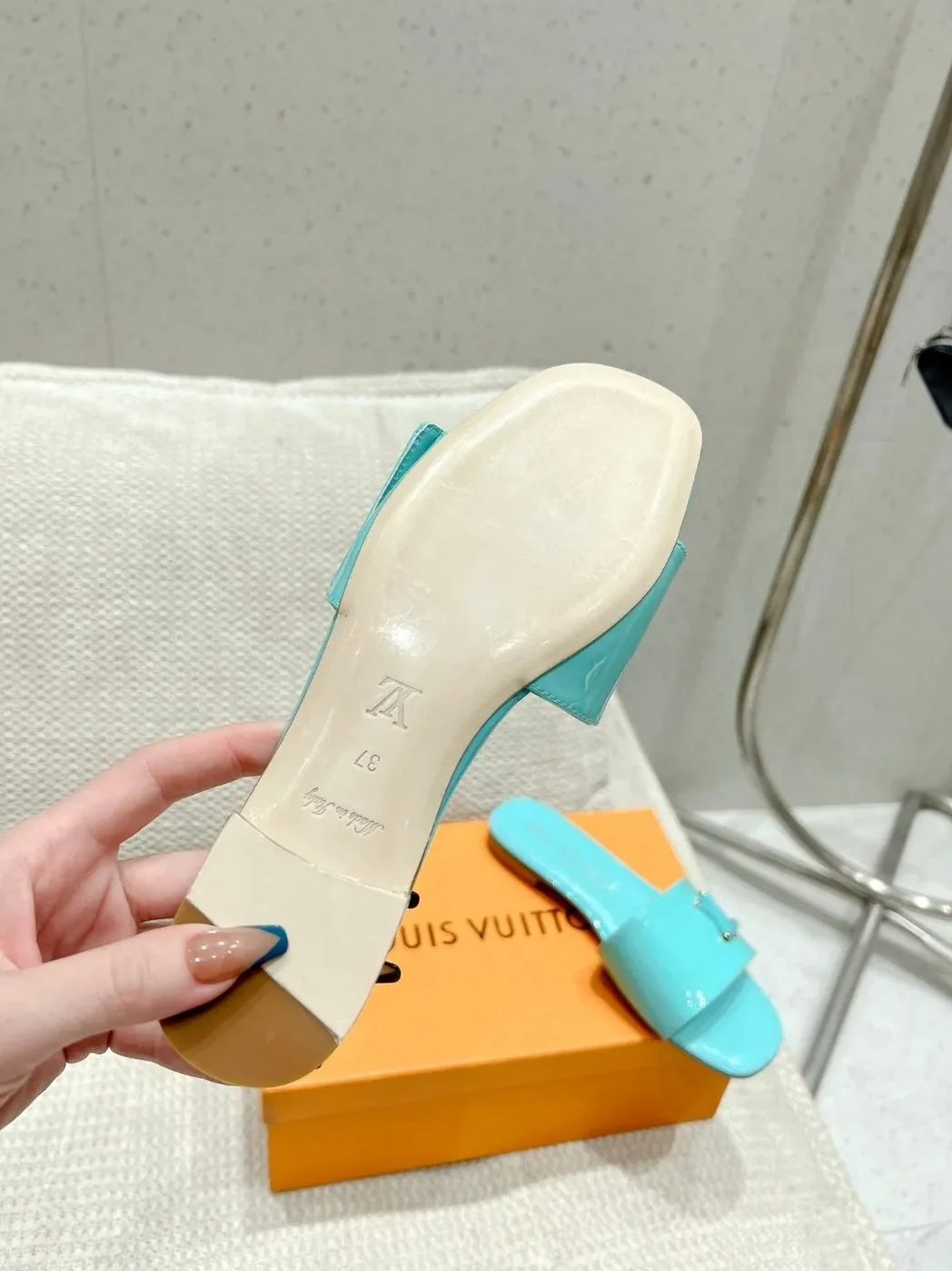 Louis Vuitton Shake Flat Mule Jade Green Louis Vuitton Shake Flat Mule Jade Green