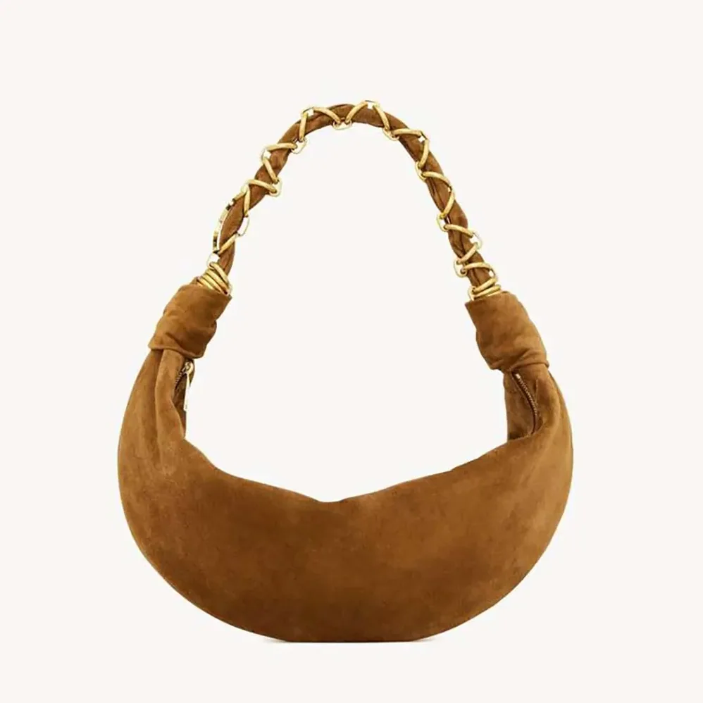 Saint Laurent YSL Amalia Small Hobo In Lambskin for Women in Brown