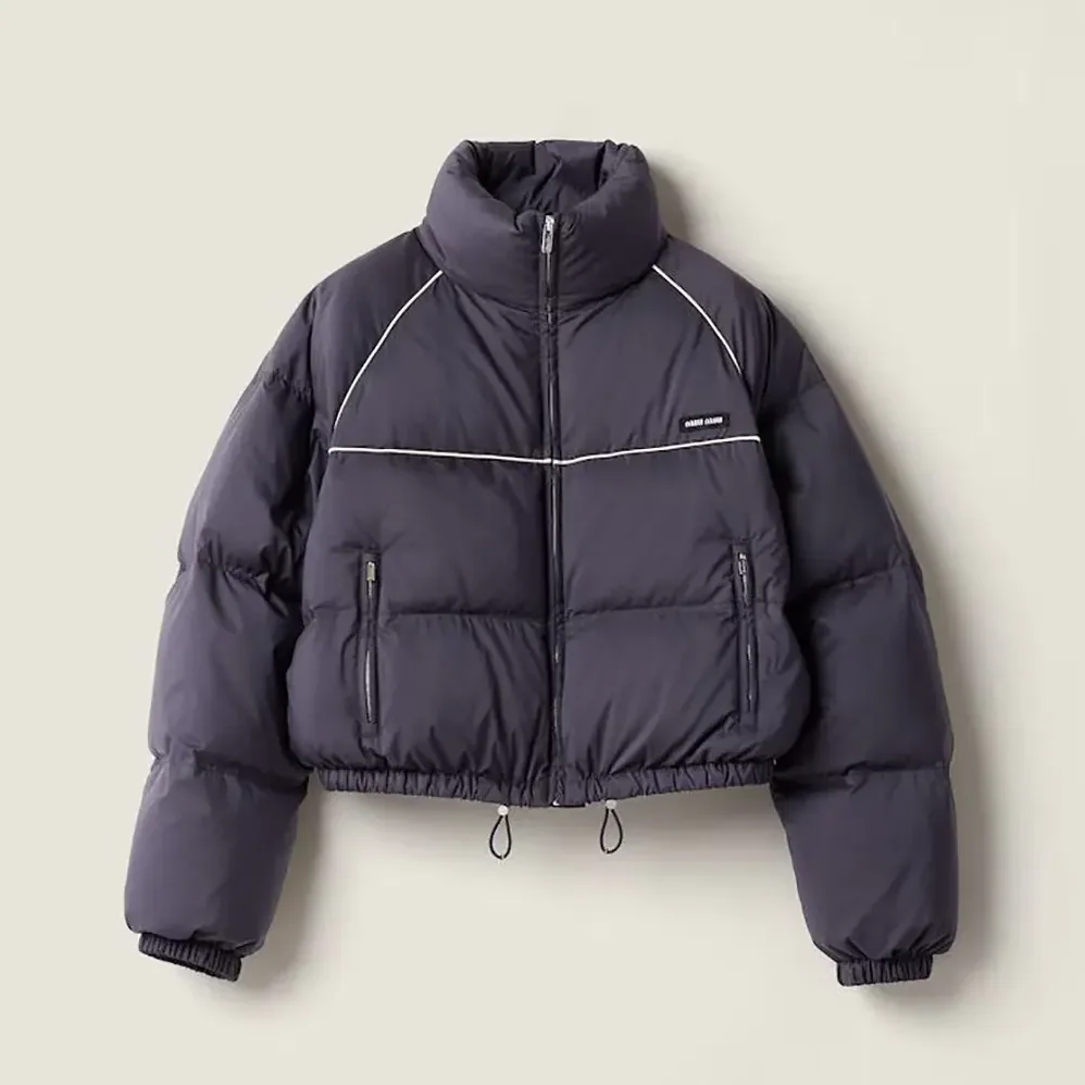 Miu Miu Technical Pongé Down Jacket for Women Miu Miu Technical Pongé Down Jacket for Women