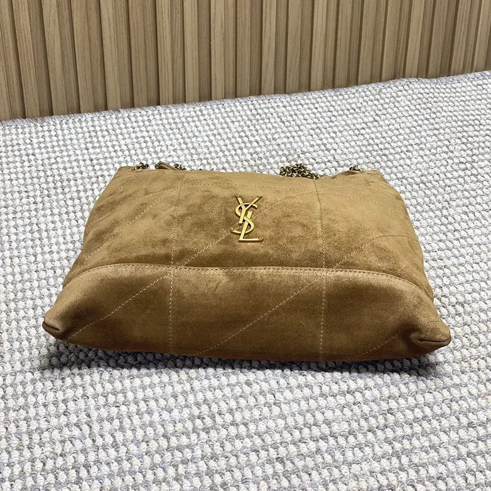 Saint Laurent YSL Jamie Large Pochon In Suede for Women in Brown Saint Laurent YSL Jamie Large Pochon In Suede for Women in Brown
