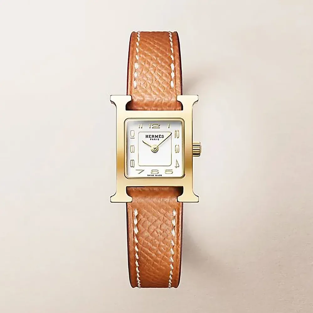 Hermes Heure H Watch Mini Model 21 mm for Women in Brown