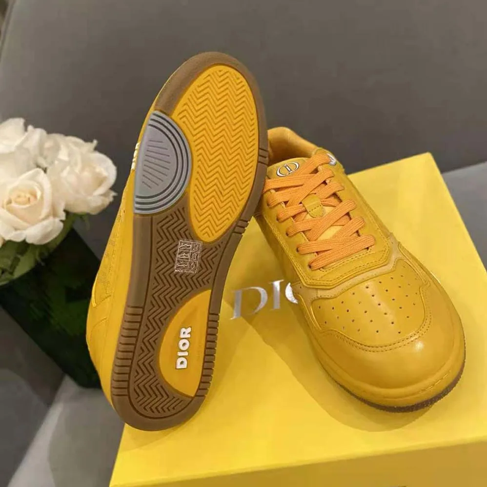 Dior World Tour B27 Low-Top Sneaker for Men in Yellow Dior World Tour B27 Low-Top Sneaker for Men in Yellow