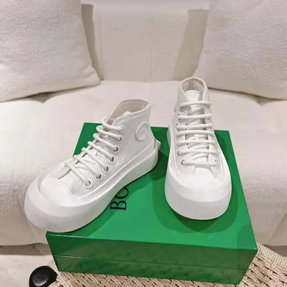 Bottega Veneta Jumbo Sneaker Nylon High Top Lace-up Sneakers for Unisex in White Bottega Veneta Jumbo Sneaker Nylon High Top Lace-up Sneakers for Unisex in White