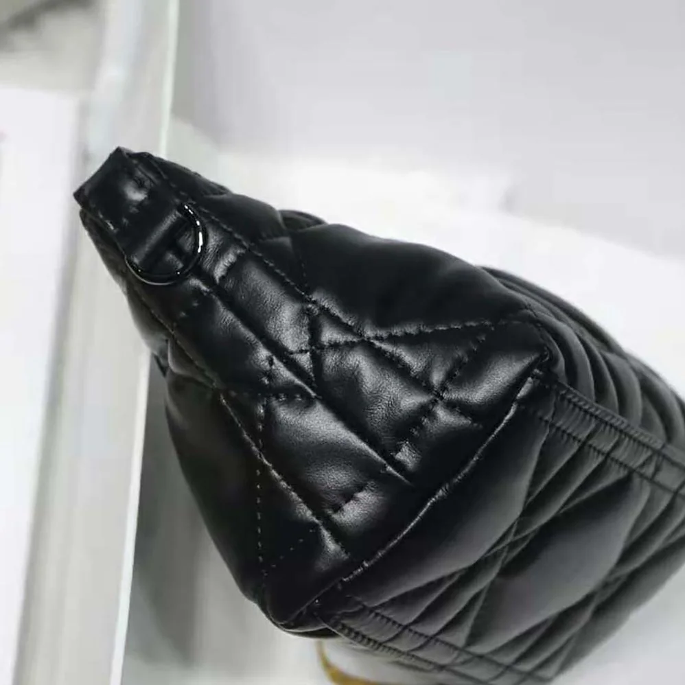 Dior Small Diortravel Nomad Pouch Black Macrocannage Calfskin for Women
