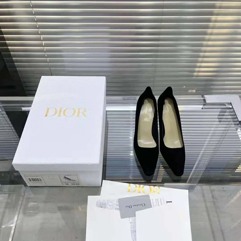 Dior D-Fame Pump Black Suede Calfskin for Women
