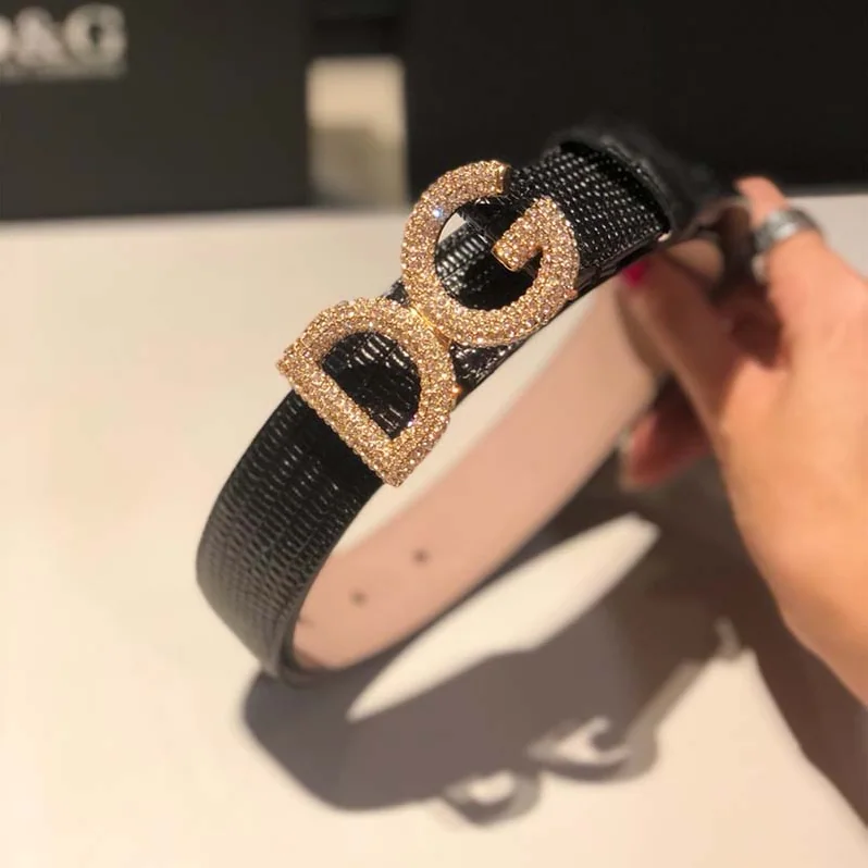 Dolce Gabbana D&G Belt in Iguana Print Calfskin for Women Dolce Gabbana D&G Belt in Iguana Print Calfskin for Women