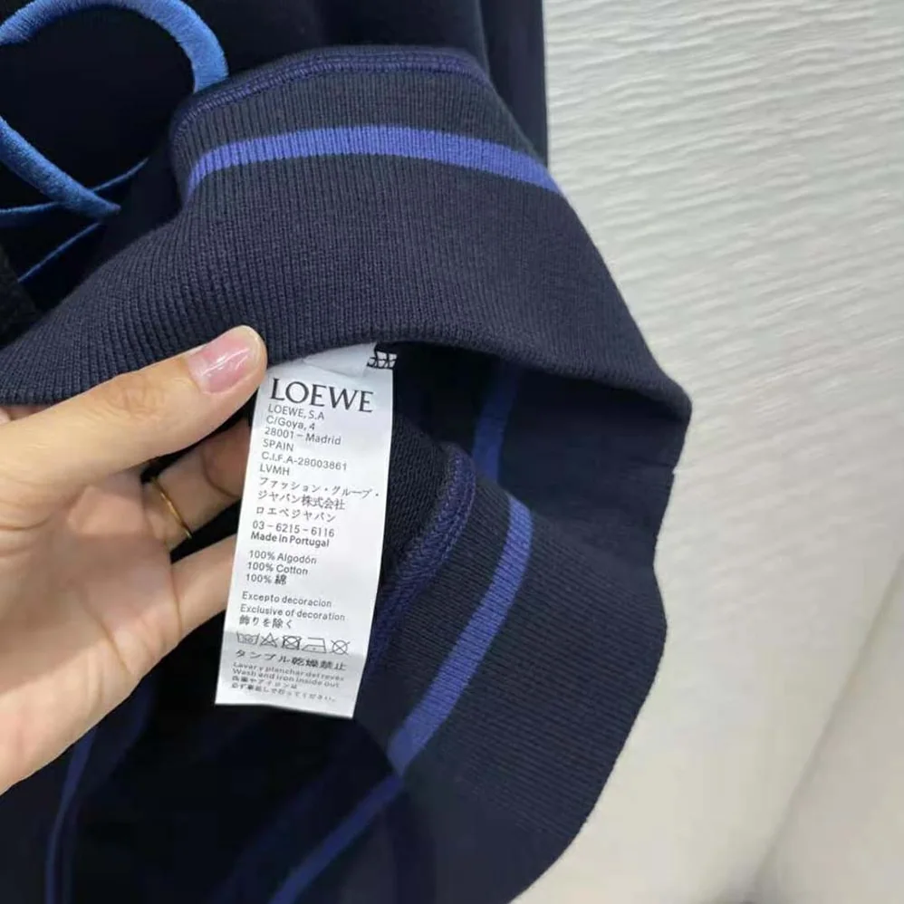 Loewe Anagram Hoodie in Cotton for Women in Navy