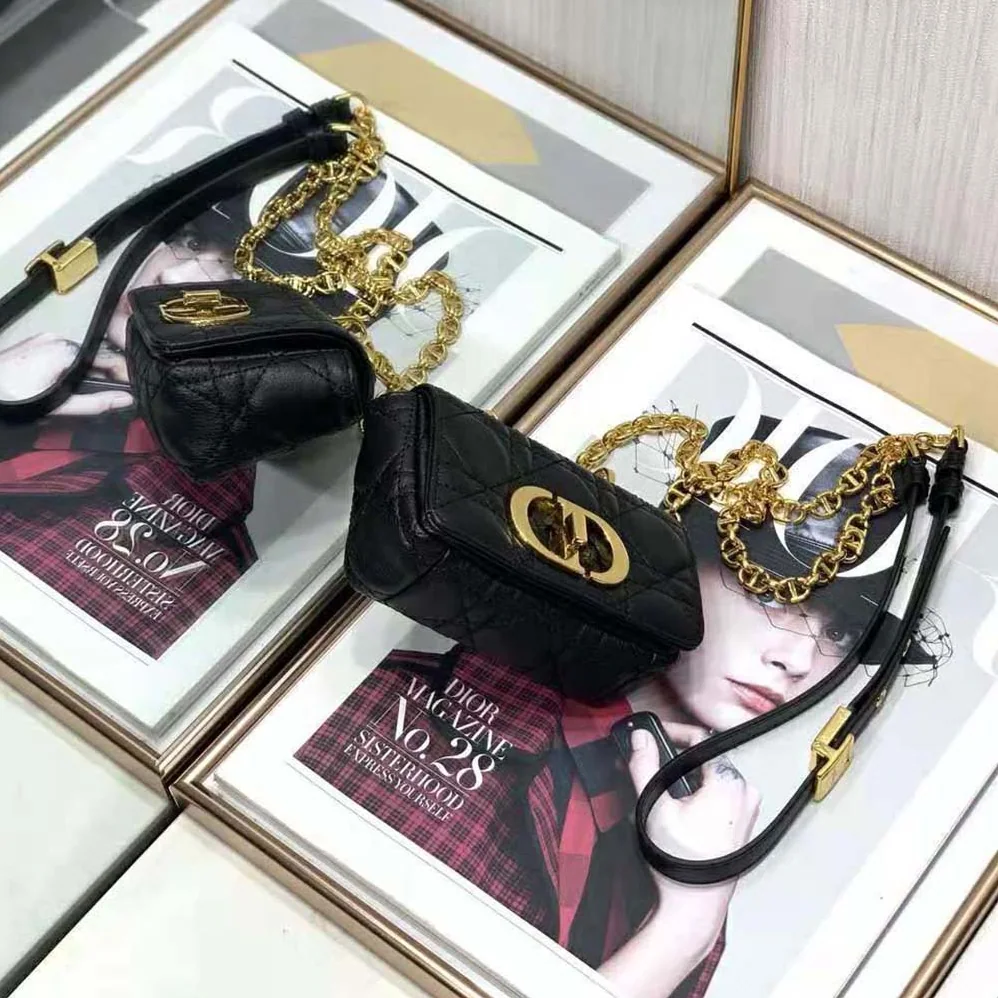 Dior Micro Dior Caro Bag Black Supple Cannage Calfskin for Women