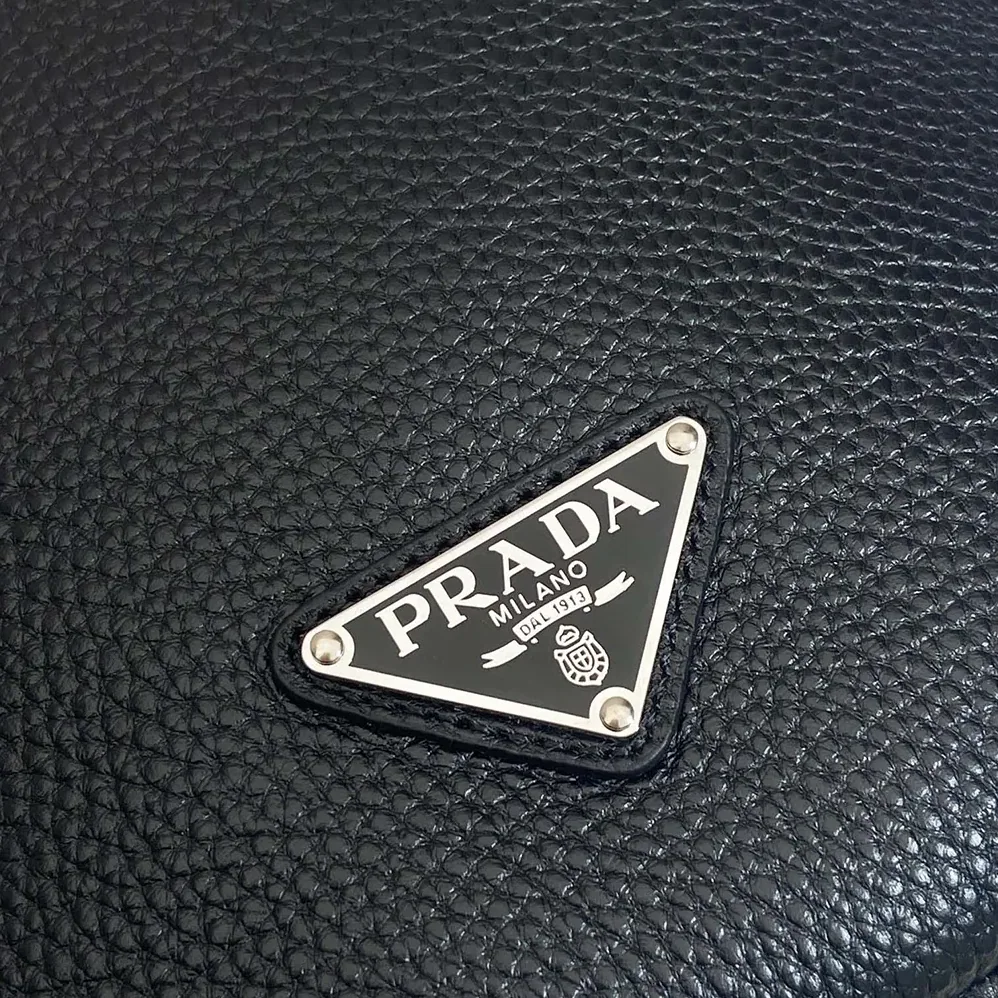 Prada Cross Leather Bag for Men in Black