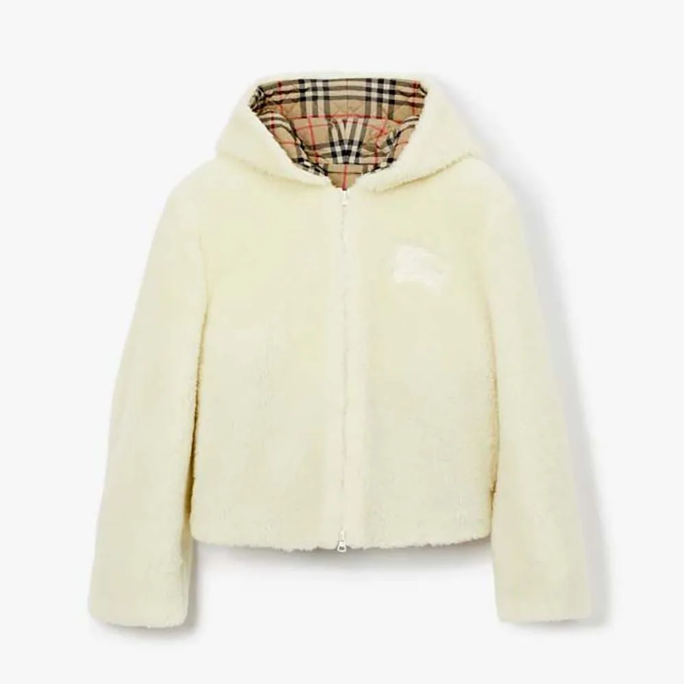 Burberry EKD Fleece Hooded Jacket for Men in White