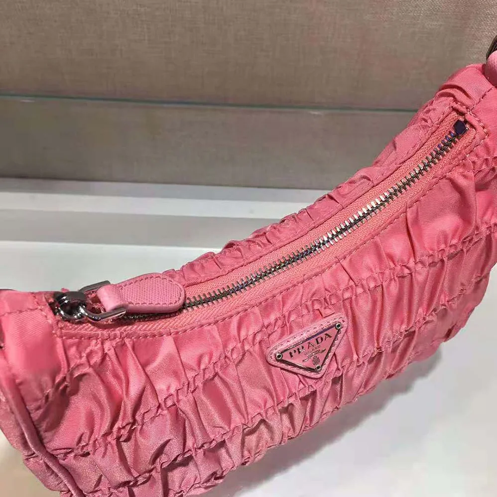 Prada Nylon and Saffiano Leather Mini Bag for Women in Pink