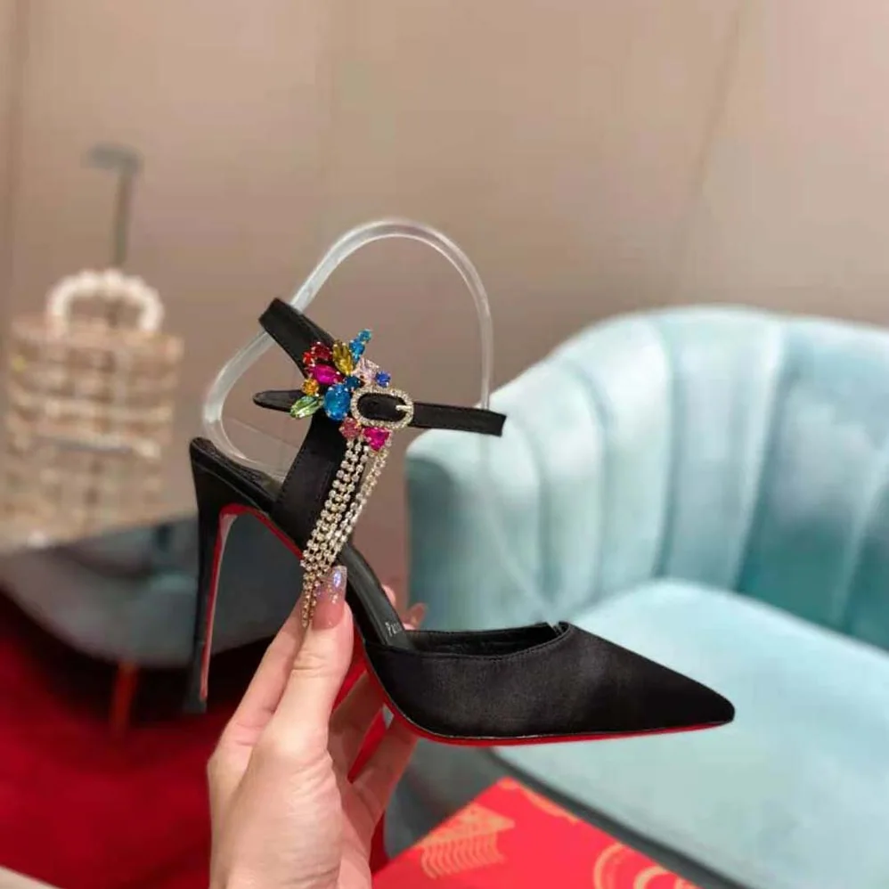 Christian Louboutin Goldina 100 mm Heel Height for Women in Black Christian Louboutin Goldina 100 mm Heel Height for Women in Black