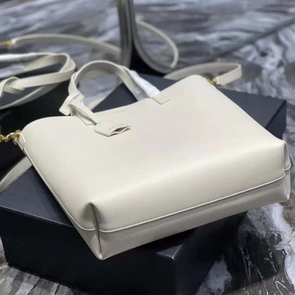 Saint Laurent YSL Shopping Saint Laurent Toy in Supple Leather for Women in White