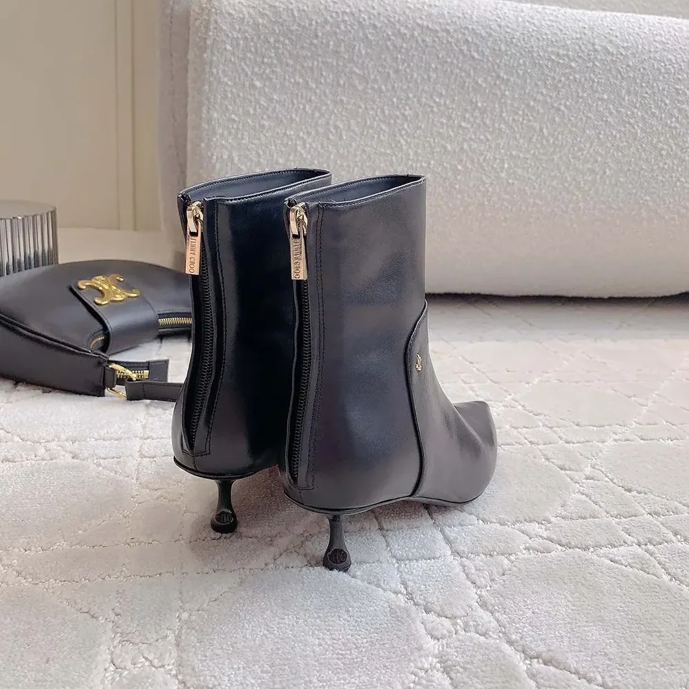 Jimmy Choo Cycas Ankle Boot 50 Black Nappa Leather Ankle Boots for Women