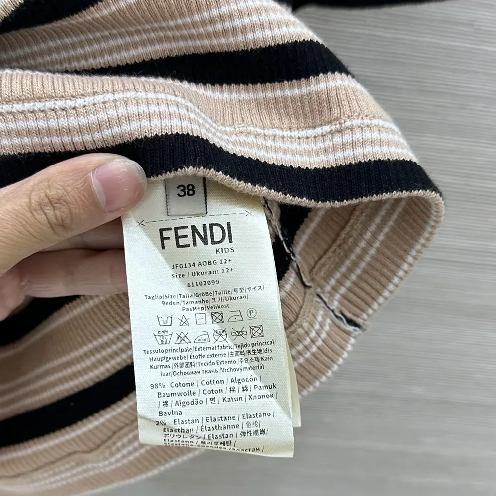 Fendi Top Multicolor Striped Cotton Jumper for Women Fendi Top Multicolor Striped Cotton Jumper for Women