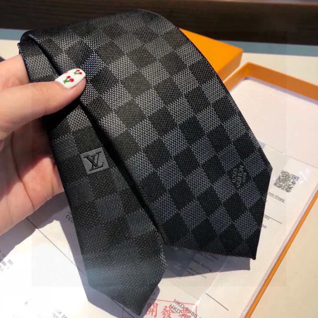 Louis Vuitton Damier Classique Tie Black LV for Men Louis Vuitton Damier Classique Tie Black LV for Men