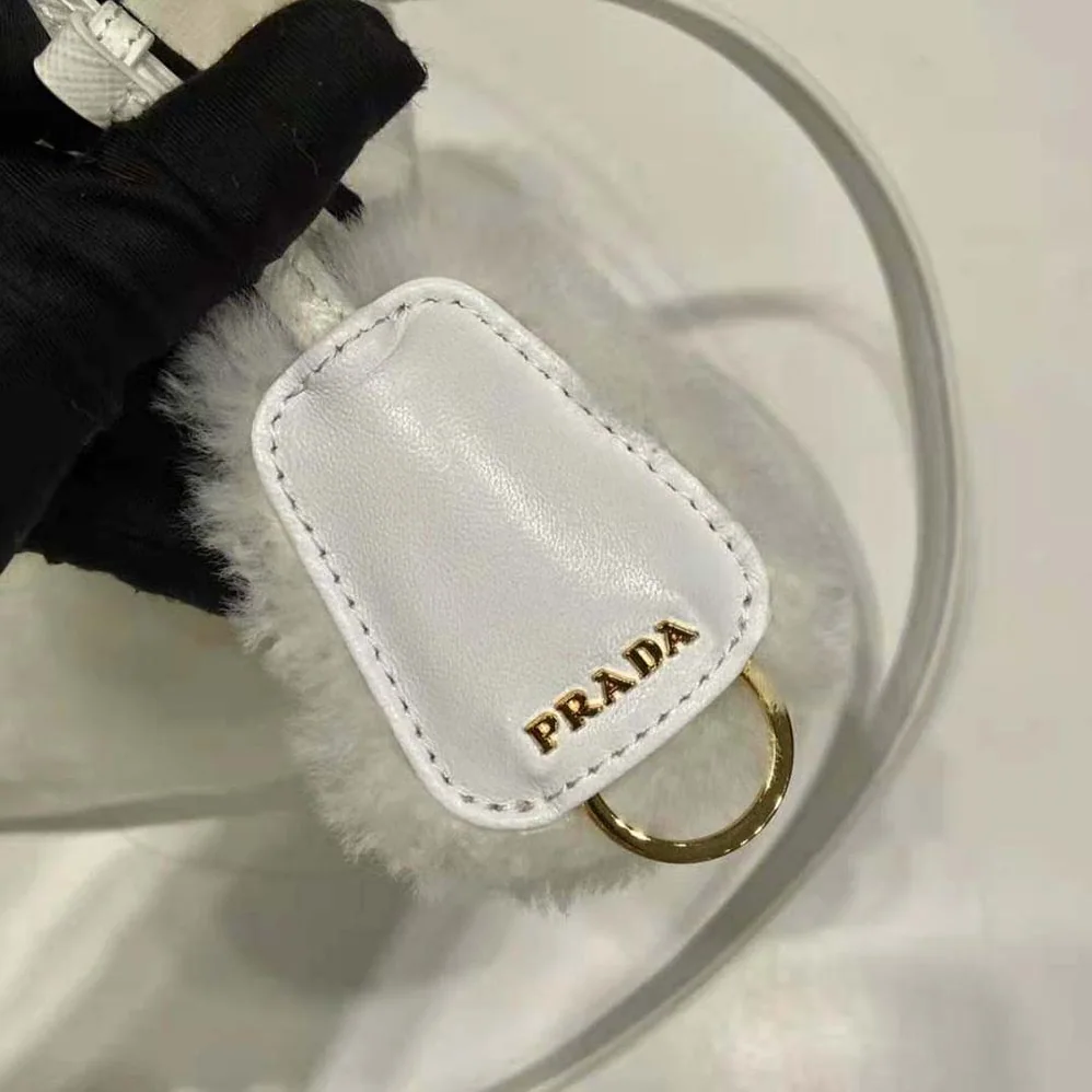 Prada Prada Galleria Shearling Mini-Bag for Women in White Prada Prada Galleria Shearling Mini-Bag for Women in White