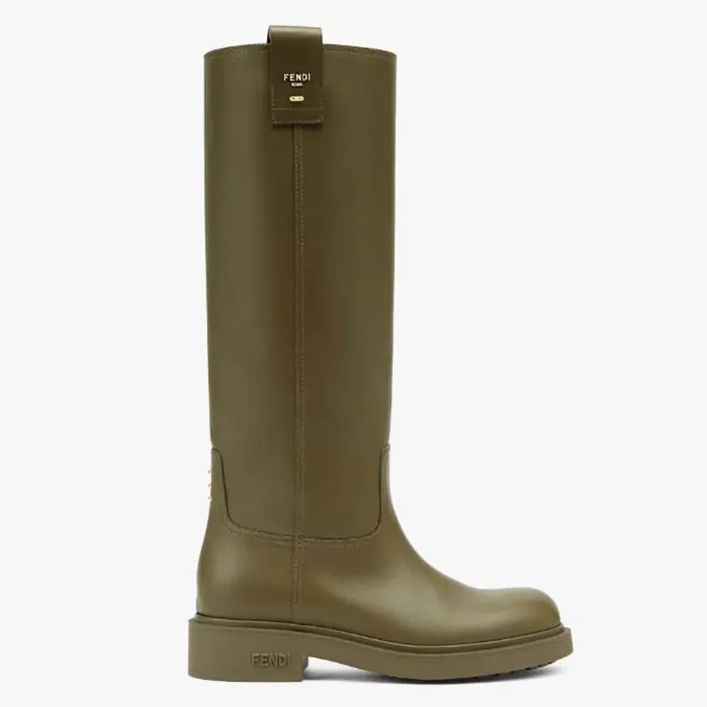 Fendi Fendi Filo Green Leather Boots for Women Fendi Fendi Filo Green Leather Boots for Women