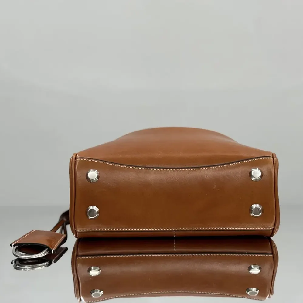 Balenciaga Rodeo Handbag Mini in Tan Cowboy Vegetable Tanned Lambskin Aged for Women in silver Hardware