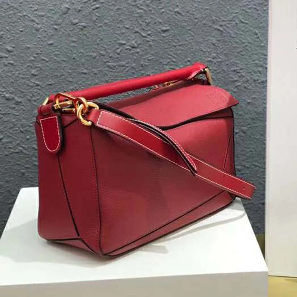 Loewe Puzzle Small Bag in Classic Calf Leather for Women in Red Loewe Puzzle Small Bag in Classic Calf Leather for Women in Red