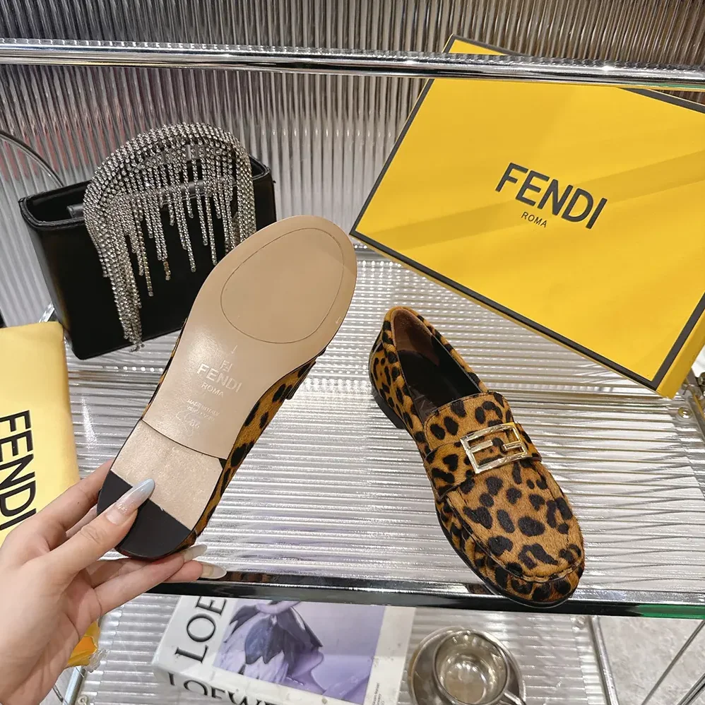 Fendi Baguette Printed Cavallino Calfskin Loafers for Women Fendi Baguette Printed Cavallino Calfskin Loafers for Women