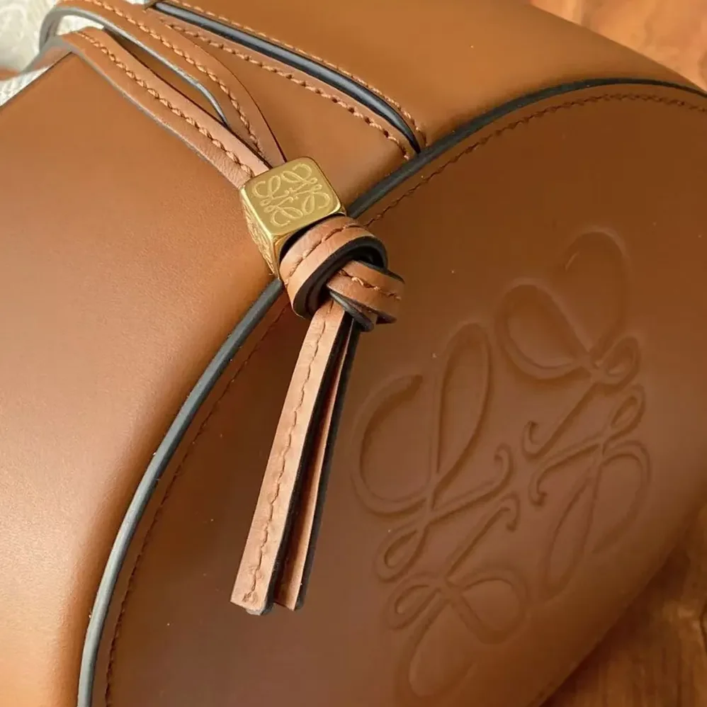 Loewe Small Balloon Bag in Anagram Linen and Calfskin for Women