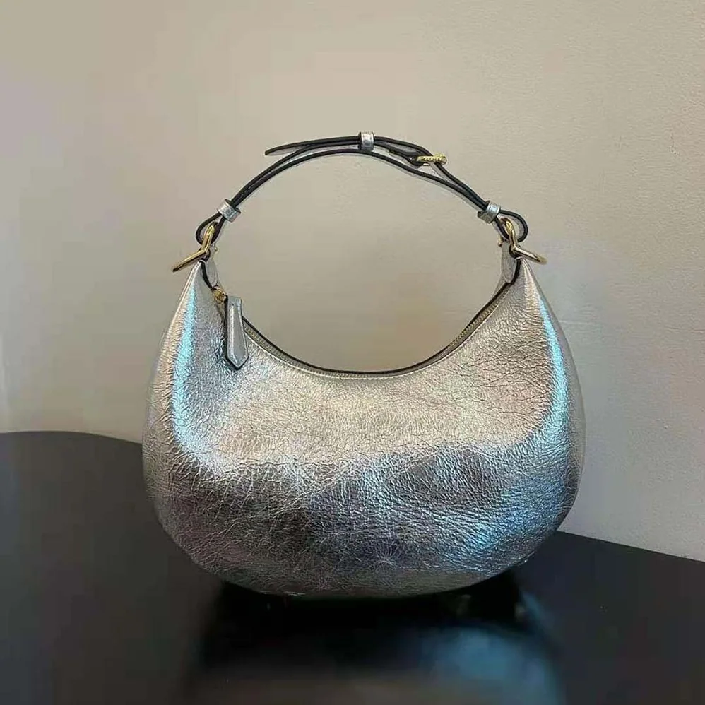 Fendi Fendigraphy Small Silver Laminated Leather Bag for Women