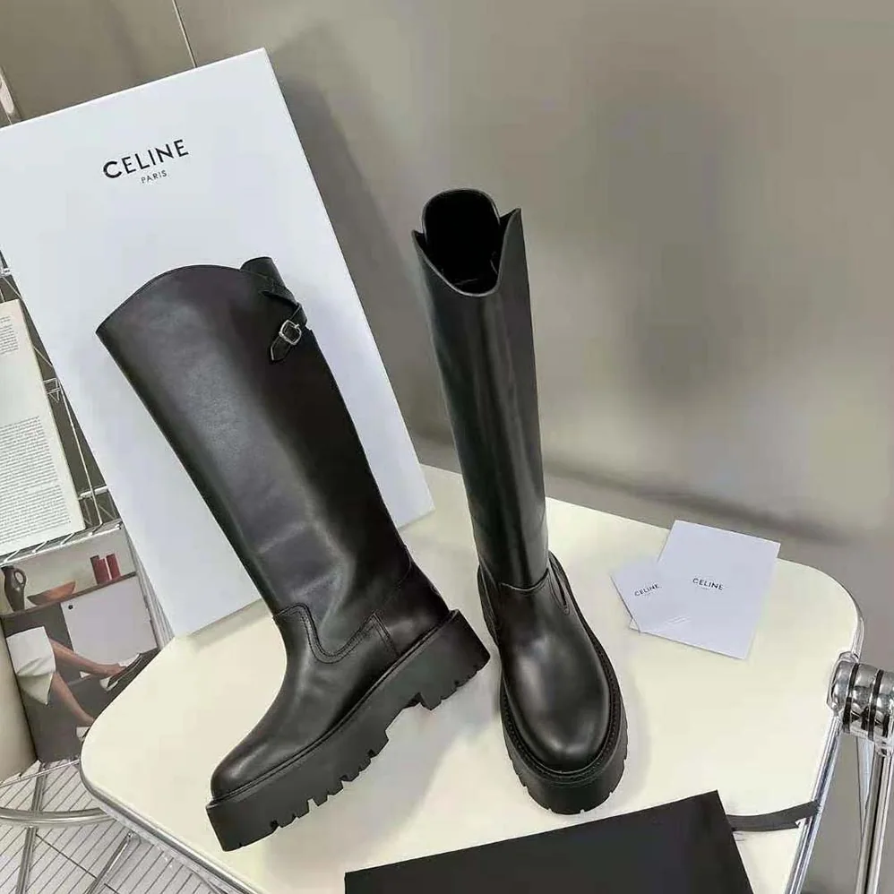 Celine Bulky Buckled High Boot in Calfskin for Women Celine Bulky Buckled High Boot in Calfskin for Women