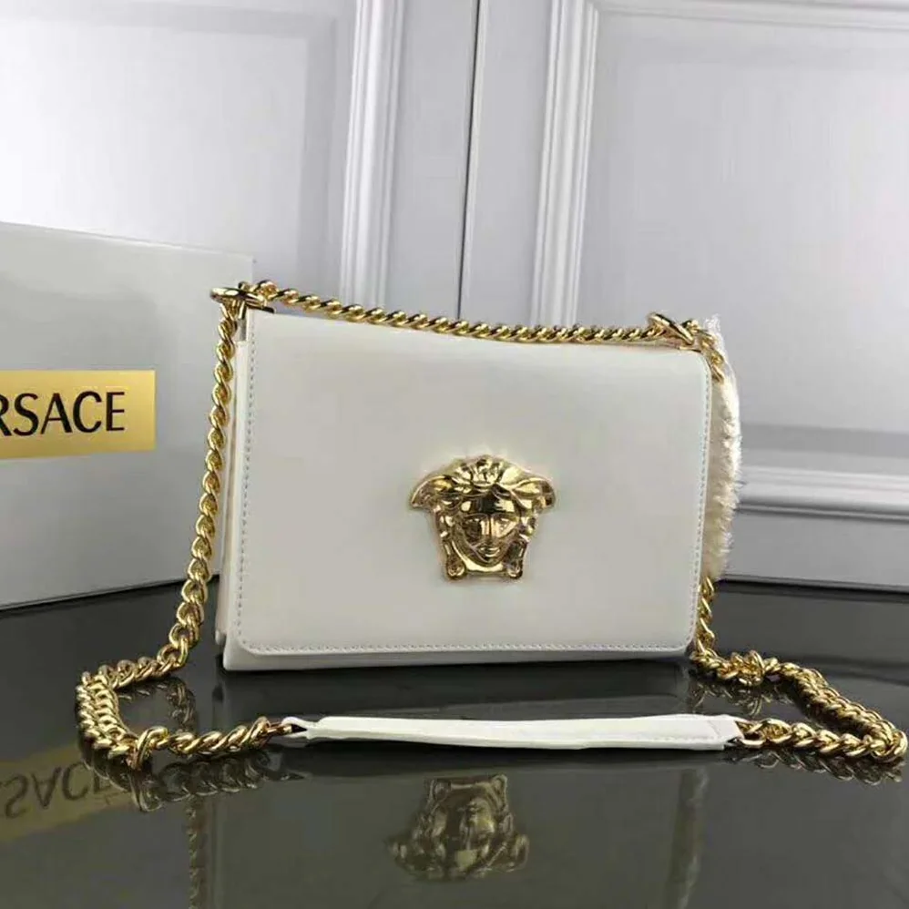 Versace Medusa Head Evening Clutch Bag for Women in White Versace Medusa Head Evening Clutch Bag for Women in White