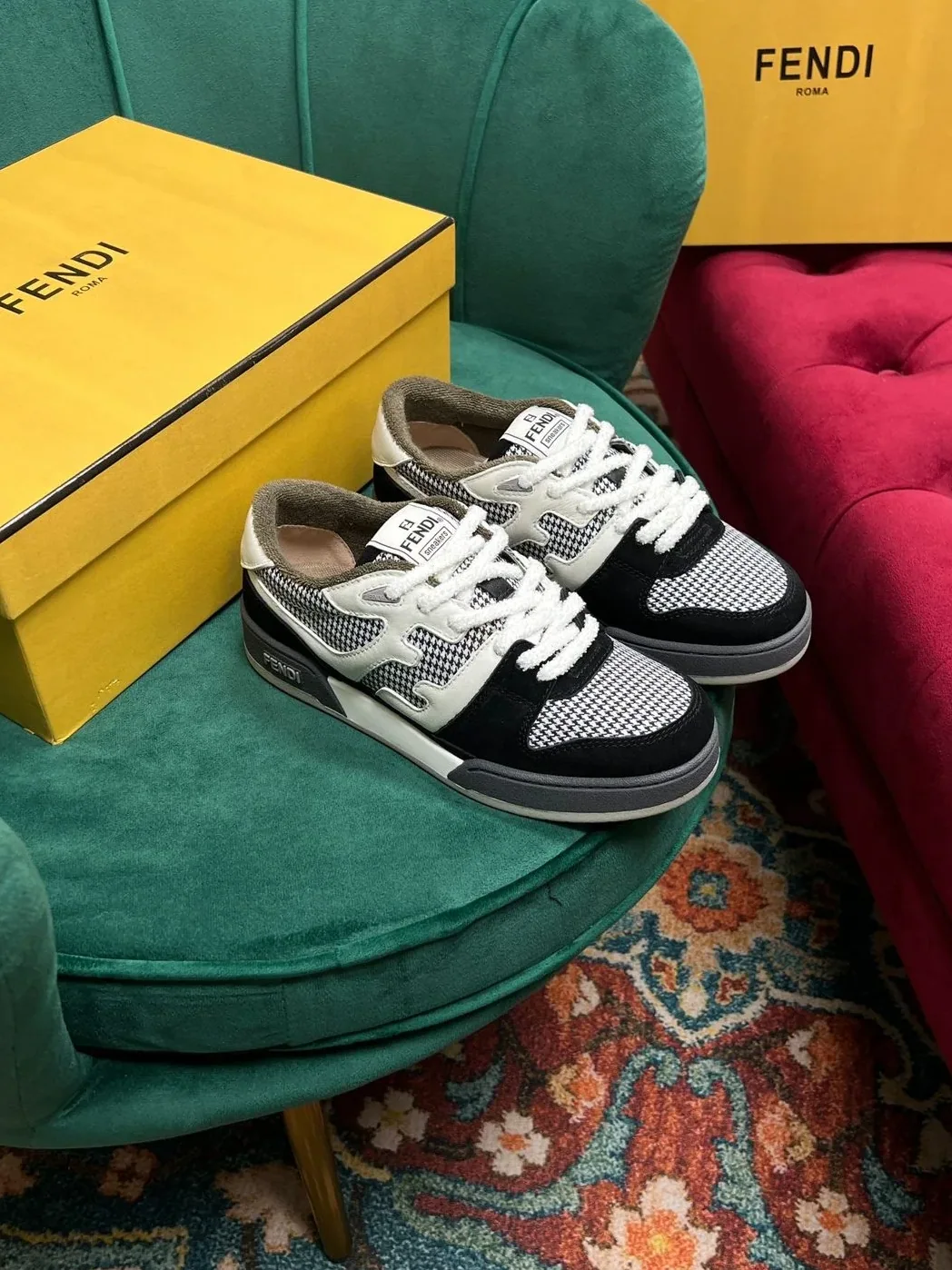 Fendi Match Low Tops In Black