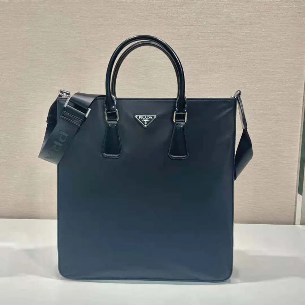 Prada Re-Nylon and Brushed Leather Tote Bag for Men