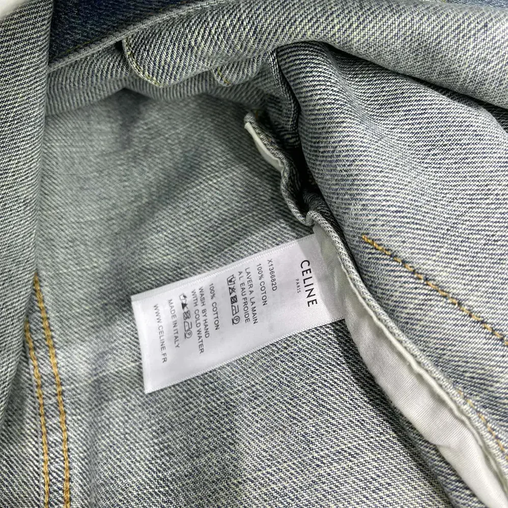 Celine Trucker Jacket in Dark Union Wash Denim for Women
