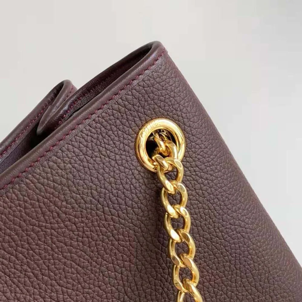 Celine Medium Newspaper Bag in Supple Calfskin for Women in Maroon