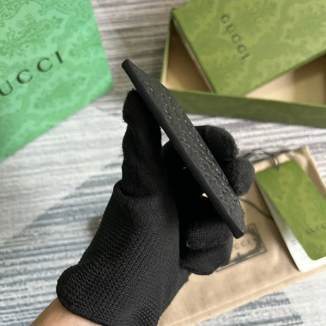 Gucci GG Ssima Card Case Black / Gucci GG Ssima Card Case Black /