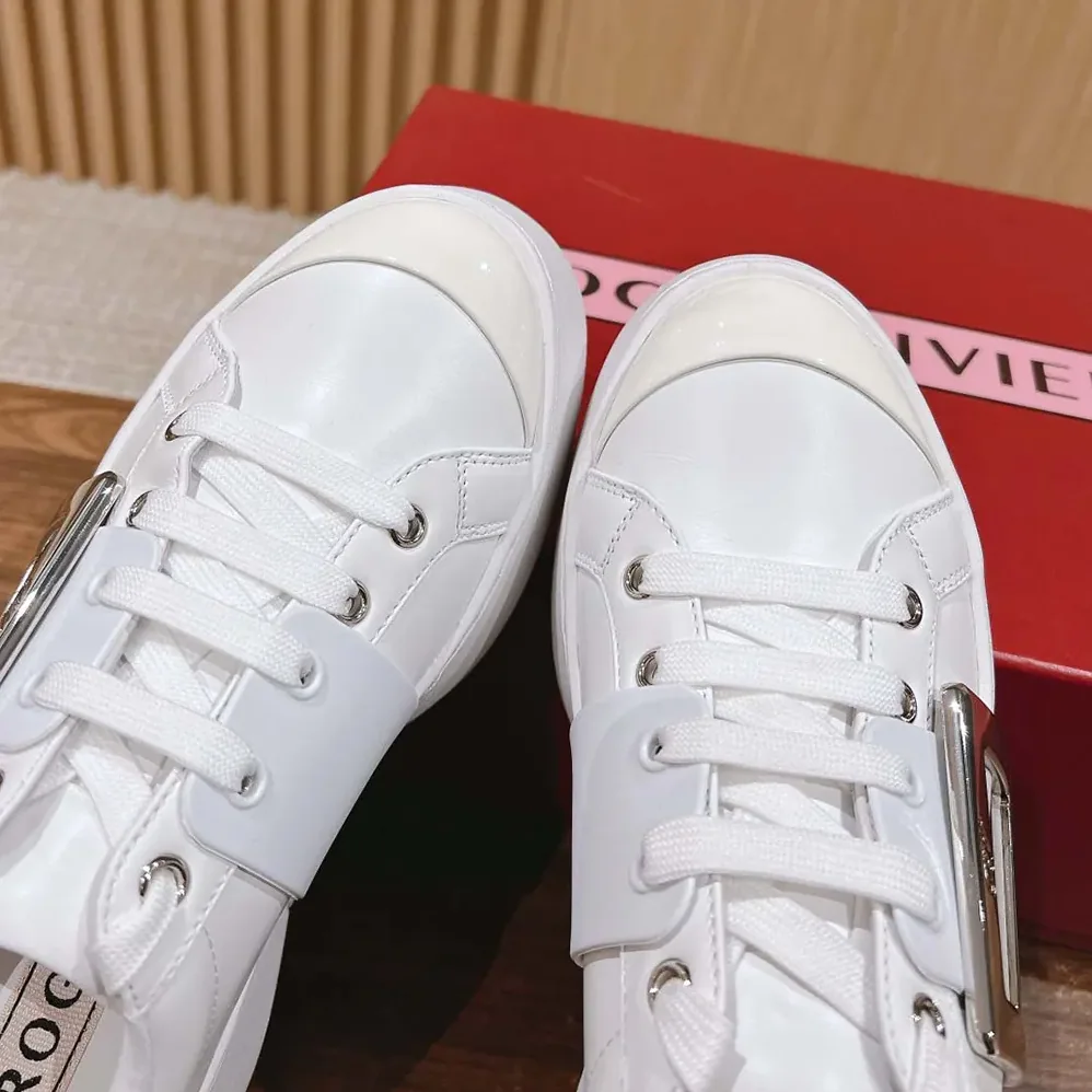 Roger Vivier Viv' Skate Sneakers In Leather White for Women Roger Vivier Viv' Skate Sneakers In Leather White for Women
