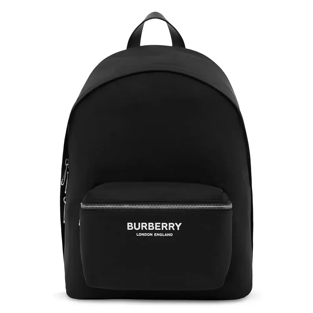 Burberry Logo Print ECONYL Backpack for Men in Black
