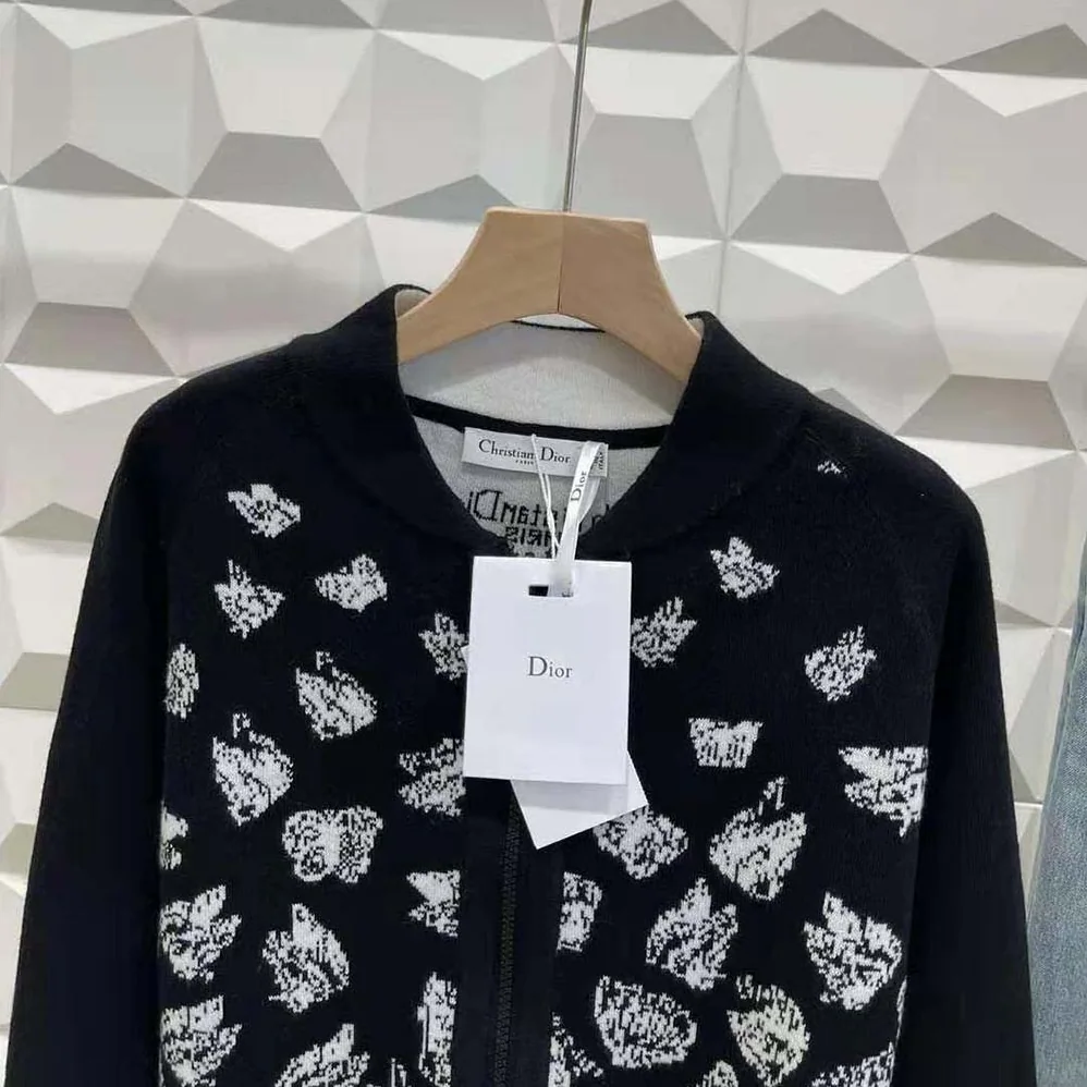 Dior Dioralps Reversible Bomber Jacket Black Technical Cashmere Knit for Men