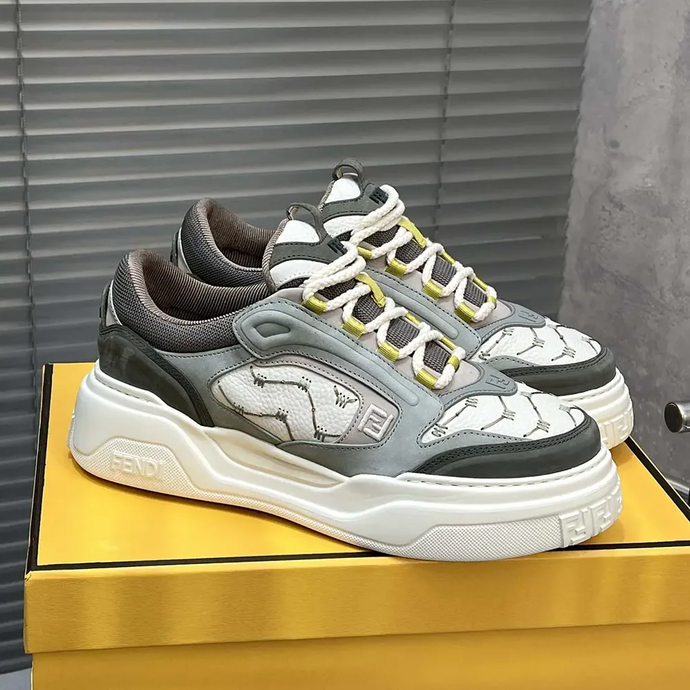 Fendi Force Sneakers White Leather and Green Nubuck Low for Unisex in tops Fendi Force Sneakers White Leather and Green Nubuck Low for Unisex in tops